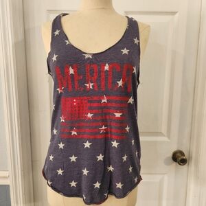 Earth Women's Star and Flag Print Tank Top